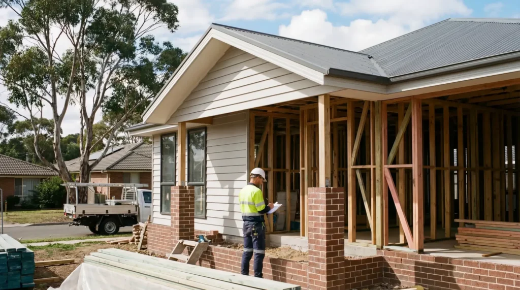 New residential build under construction in North East Victoria